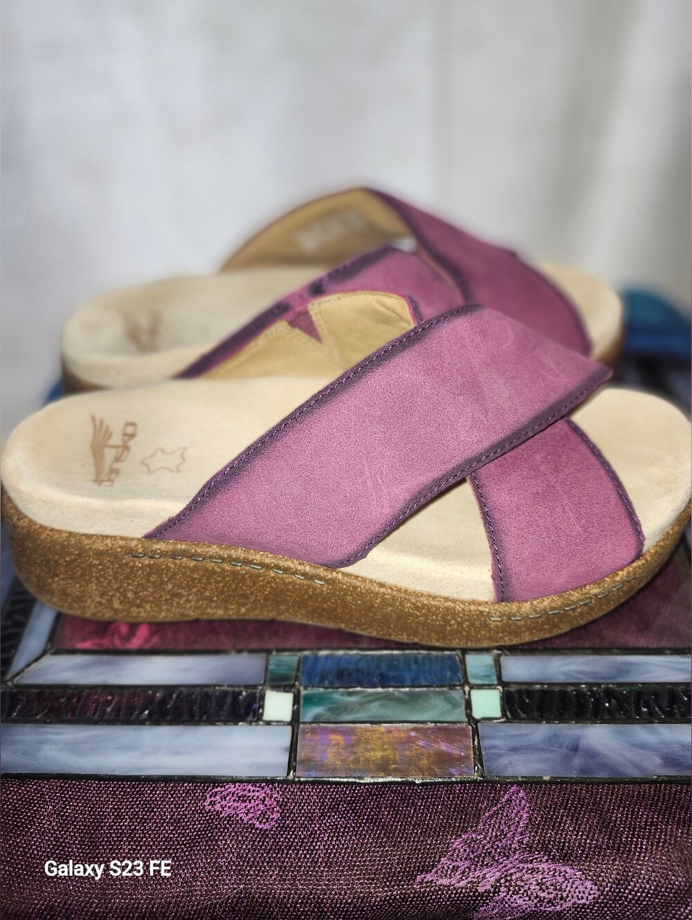 Dansko Bridget Plum Suede Platform Slides Size 39
